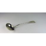 A large plain Irish George III silver Soup Ladle, approx.