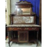 An Edwardian marble top Washstand, with mirror back,