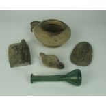 Roman Antiquities: A painted single handle circular porcelain Pot,