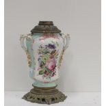 An early Victorian hand painted porcelain Table Lamp,