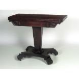 An attractive William IV fold-over rosewood Card Table,