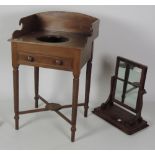 A 19th Century Nelson style mahogany Washstand, with gallery top,
