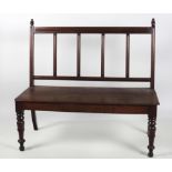 An early Victorian mahogany Hall Bench,