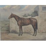 Wm. Dack [19]23 "Portrait of a Horse standing by a gate in a Stable Yard," O.O.C.