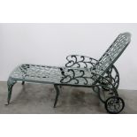 A modern pierced metal Victorian style Sun Lounger.