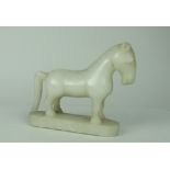 A small carved white marble Figure of a Horse,