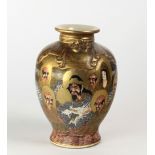 A 19th Century Japanese Satsuma "1000 Faces" Vase, with gold ground decoration,