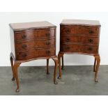 A pair of 20th Century walnut Bedside Chests,