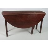 An Irish 19th Century mahogany Hunt or Wakes Table, on square tapering legs, approx.