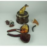 A 19th Century finely carved Meerschaum & Amber Pipe, in the shape of a woman's head,
