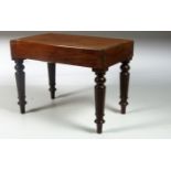 An early Victorian mahogany Commode, raised on turned legs, 23 1/2"w.