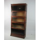 A pair of oak Globe Wernicke five shelf Bookcases, 88cms (34 1/2")w.