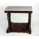 An attractive William IV mahogany and marble top Pier or Side Table,