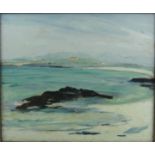 Eva Henrietta Hamilton (1876 - 1960) "West of Ireland Coastal Scene with Cottage in distance," O.O.