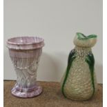 Two attractive 20th Century French Art Glass Vases, in the style of Galle,