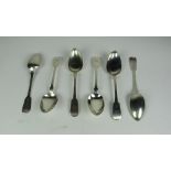 A set of 6 Scottish William IV silver Table Spoons, Edinburgh c. 1835, maker TAF, approx.