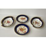 An attractive Aynsley gilt heightened royal blue Dessert Service,