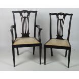 A set of five Chippendale style mahogany Dining Chairs, including two carvers and three chairs,
