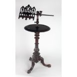 A good quality and unusual Victorian period carved walnut Reading Table or Music Stand,