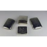 Two attractive engraved English silver Cigar Cases, one Chester c.