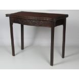 An attractive 19th Century fold-over Card Table, with shaped top and carved sides,