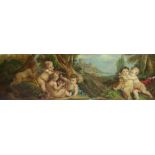 After Boucher, French School "An attractive Romantic Landscape with Putti playing with Birds,