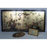 A six fold lacquered Chinese Screen,