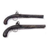 A pair of late 18th Century English flintlock Dueling Pistols, by Wogdon of London,