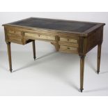 An elegant French style brass mounted kneehole Writing Table,