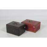 A good mid-Victorian tooled gilt crimson leather folding Table Writing Box,
