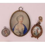 19th Century French School Miniatures: A large oval miniature,