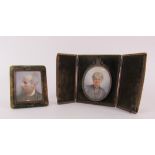 English Edwardian School A large painted oval miniature of "An Elderly Lady," on ivory,
