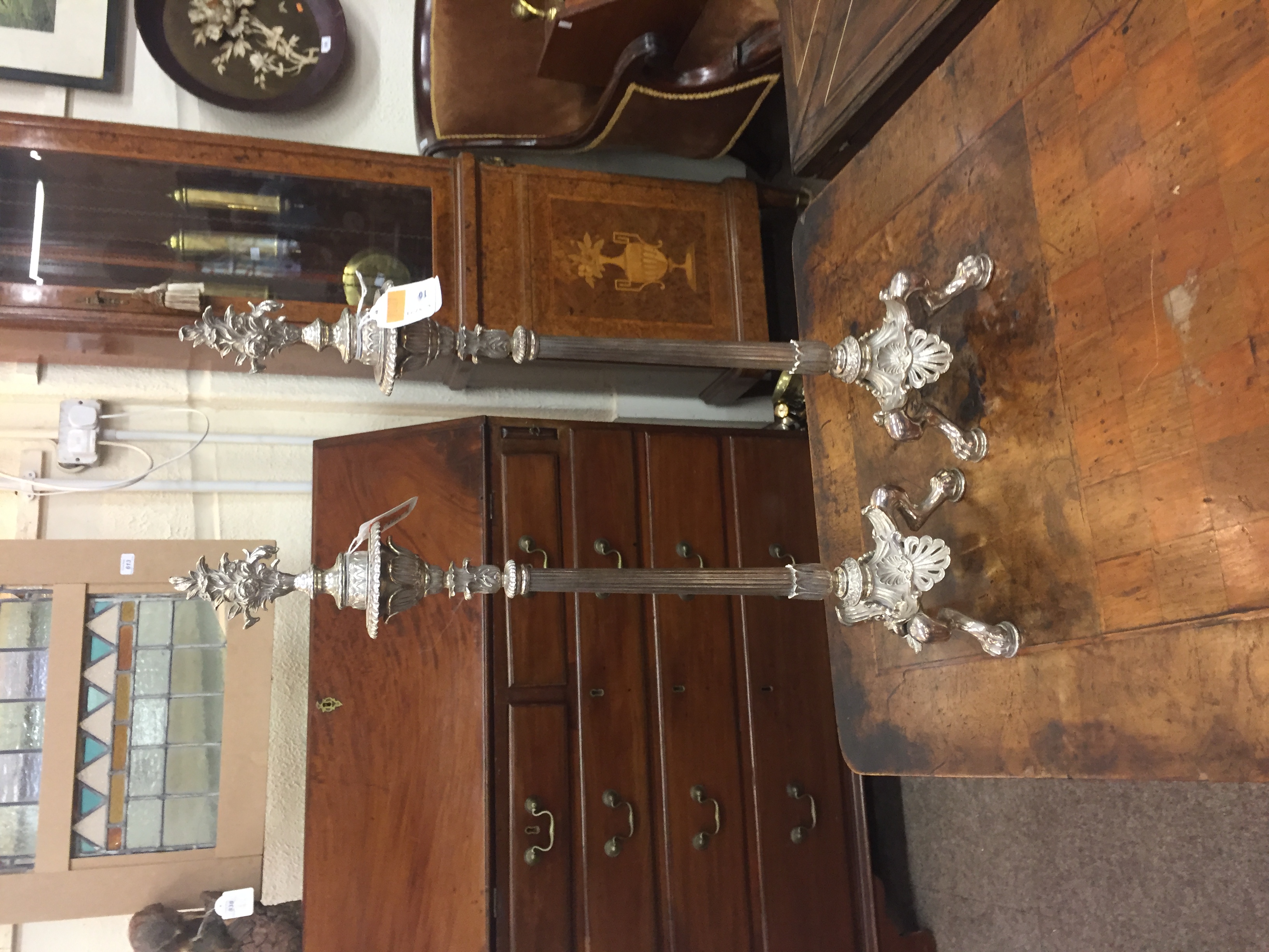 A pair of heavy Georgian style silver plated Candlesticks, by Elkington & Co. - Image 10 of 11