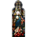 The Earley Studios, Dublin A pair of bright and colourful arched stained glass Panels,