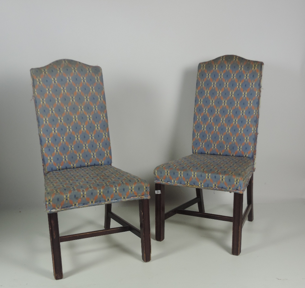 A set of 6 Georgian style stained wooden Dining Chairs, - Image 3 of 3