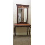 A mahogany and ormolu mounted French style Hall Table, of narrow proportions,
