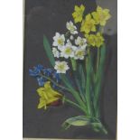 Late 19th Century English School Watercolours: "A Bunch of Narcissi & Tulips," and its companion,