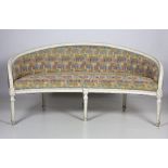 An attractive pair of unusual Classical design crescent two seater Settees, by Hicks of Dublin,