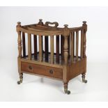 A Regency mahogany Music Canterbury, the four division top above a base cedar lined drawer,