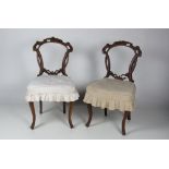 A good Harlequin set of 10 (4+2+2+2) early carved Victorian walnut Parlour Chairs,