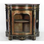 A good quality Victorian serpentine shaped red boulle Side Cabinet,
