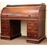 A fine Victorian Irish mahogany Writing Desk, the moulded rectangular top with side rail,