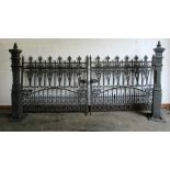 An extremely fine and attractive pair of heavy cast iron Desmesne Gates,