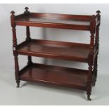 A good early Irish Victorian mahogany three tier Dumb Waiter,