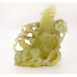 A late 19th Century / early 20th Century Chinese carved Celadon "Jadeite" Model,