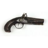 A fine and rare early Irish Flintlock Muff Pistol by Wm.