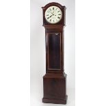 A rare early Victorian Irish Provincial figured mahogany Regulator type Grandfather Clock,