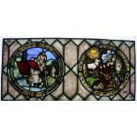 Late 19th Century German School Stained Glass: A very attractive stained glass Panel containing
