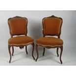 A pair of 19th Century French walnut Side Chairs,