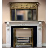 A Regency painted gilt compartmented Overmantel Mirror,